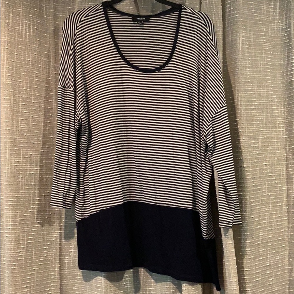 3/4 sleeve striped top
